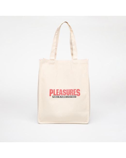 Pleasures Red Punish Tote Bag Natural