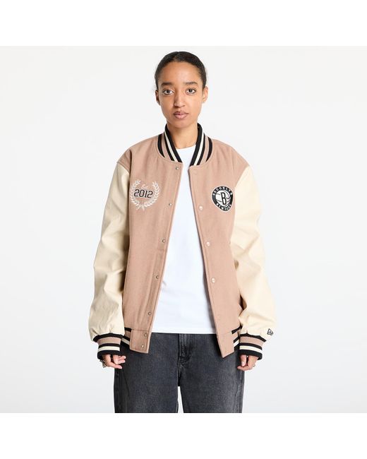 KTZ Pink Bomber Brooklyn Nets Nba Lifestyle Varsity Jacket