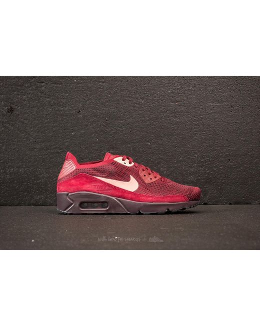 Nike Rubber Air Max 90 Ultra 2.0 Flyknit Team Red/ Rust Pink for Men | Lyst