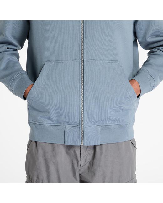 C P Company Sweatshirt Diagonal Raised Fleece Full Zip Logo Sweatshirt in het Blue voor heren