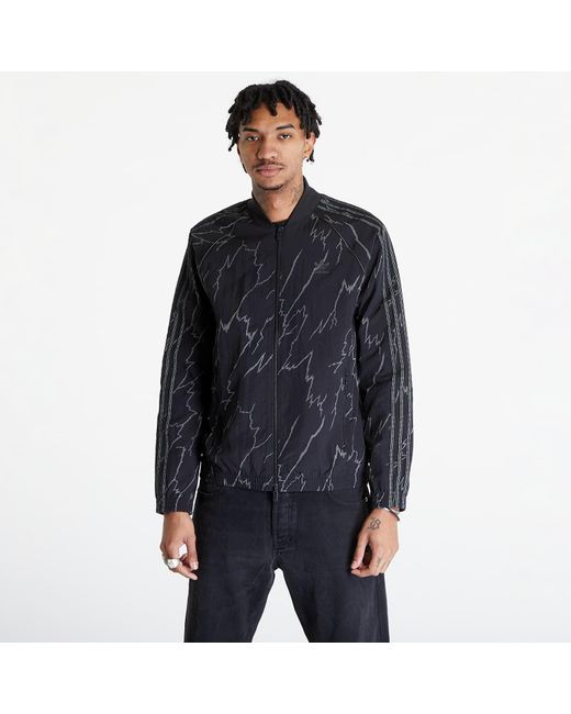Adidas Originals Black Adidas Allover Print Sst Jacket for men