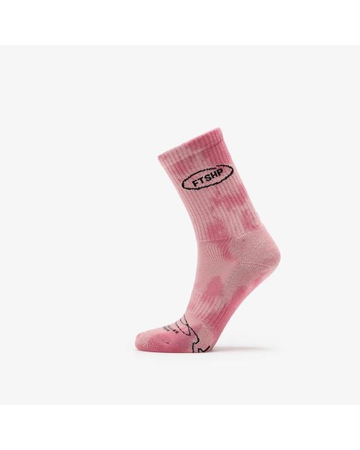 Chaussettes footshop basic crew socks 2-pack 39-42 FTSHP en coloris Pink