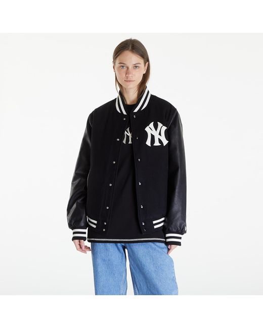 KTZ Black New York Yankees Mlb World Series Varsity Jacket Unisex / Off White