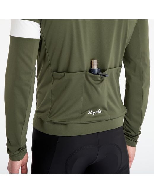Rapha Jersey Core Thermal Long Sleeve Jersey Dark in het Green voor heren