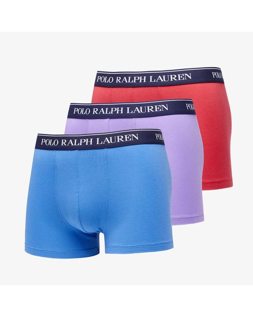 Ralph Lauren Stretch Cotton Classic Trunk 3-pack Blue/ Purple/ Red for men