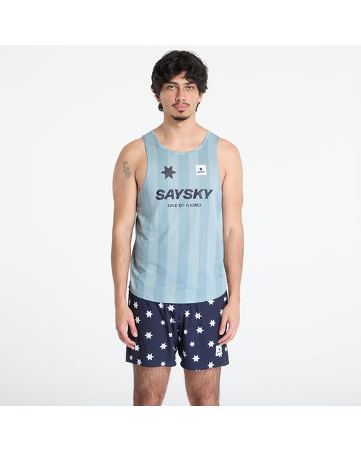 Stripe Combat Singlet Top di Saysky in Blue da Uomo