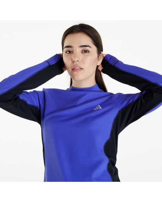Nike Blue Acg dri-fit adv "goat rocks" long-sleeve top persian violet/ black/ summit white