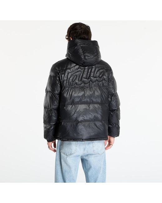 PATTA Jas Quilted Script Logo Puffer Jacket in het Black