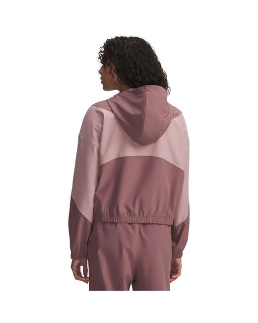 Under Armour Sweatshirt Rival Woven Jacket Hoodie in het Purple