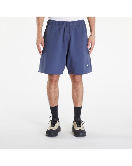Solo swoosh fleece shorts thunder blue/ white di Nike da Uomo