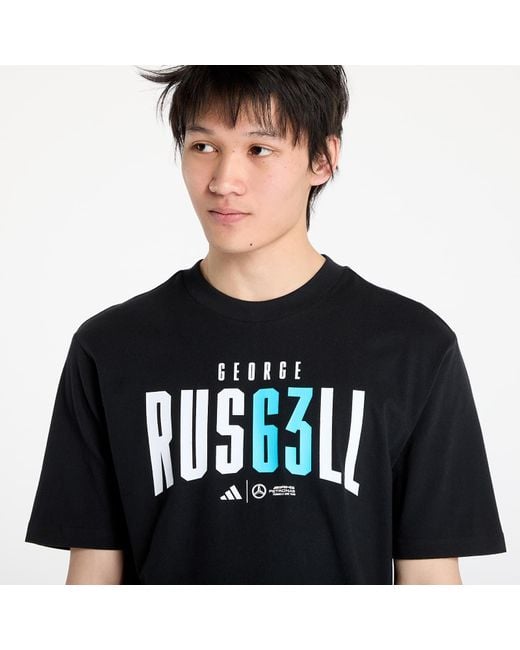 Adidas Originals T-Shirt Adidas X Mercedes Amg Petronas Formula One Team George Russell Tee in het Black voor heren