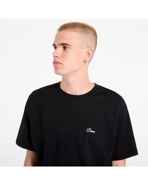 Dime T-Shirt Cursive Small Logo T-Shirt in het Black