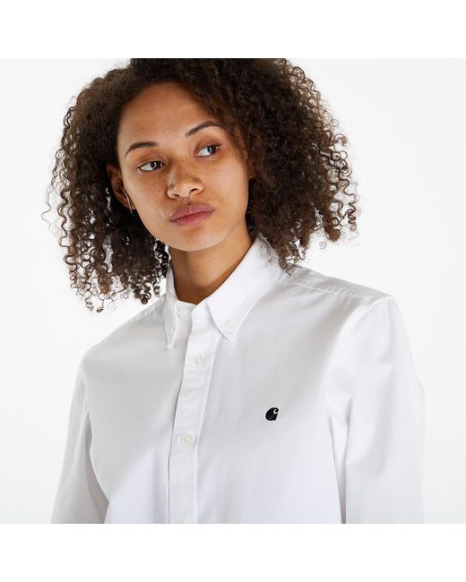 Carhartt Hemd long sleeve madison shirt unisex white/ black xs