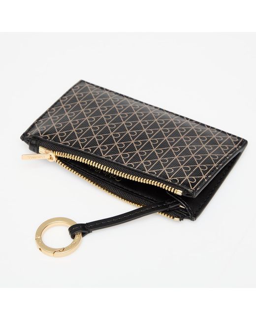 Emblem Aop Top Zip Cardholder di Calvin Klein in Black