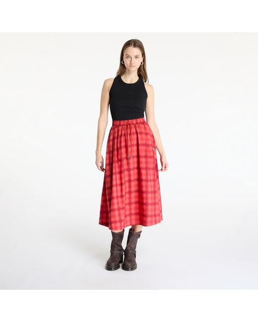 Woven midi aop pleated skirt m PUMA en coloris Red