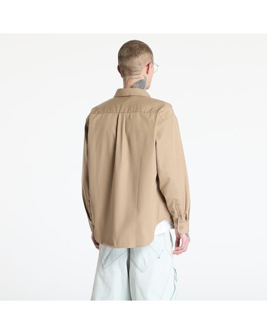 Carhartt Shirt Longsleeve Module Script Shirt Leather/ Rigid in het Natural