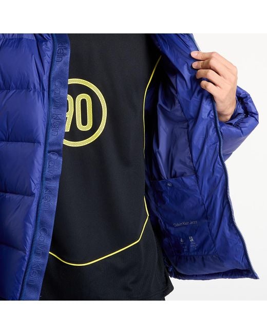 Calvin Klein Blue Jacket Jeans Ls Nylon Zip Off Hooded Jacket for men