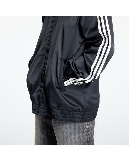 Giacca Satin Firebird Track Top Ruffle 3-Stripes di Adidas Originals in Blue