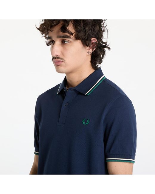 T-shirt twin tipped shirt dark carbon/ light ecru/ label green m Fred Perry pour homme en coloris Blue