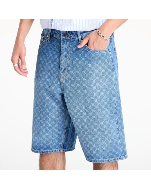 Daily Paper Blue Shorts Monogram Denim Shorts