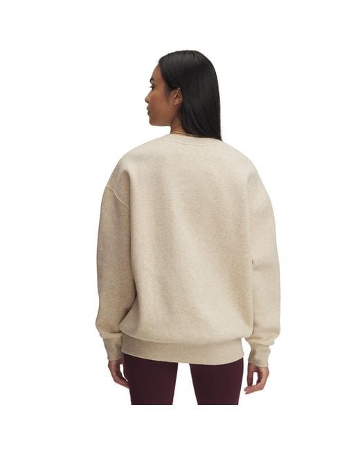 Felpa Icon Fleece Os Crew di Under Armour in Natural