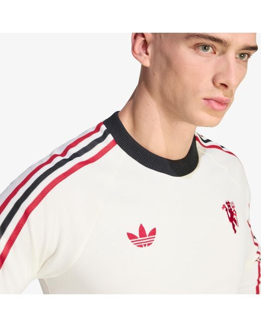 Adidas Originals T-Shirt Adidas Manchester United Originals Long Sleeve T-Shirt in het White voor heren
