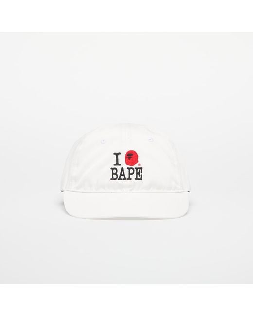 A Bathing Ape White Logo Cotton Twill Cap