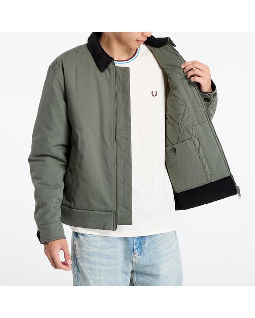 Giacca Cotton Caban Jacket Laurel W Grn di Fred Perry in Green da Uomo