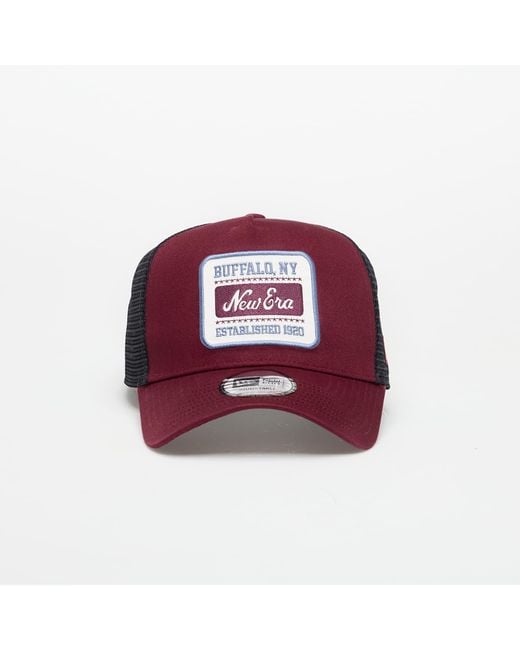 KTZ Red Cap Buffalo Ny 9Forty Trucker Cap Frosted Burgundy/ Min