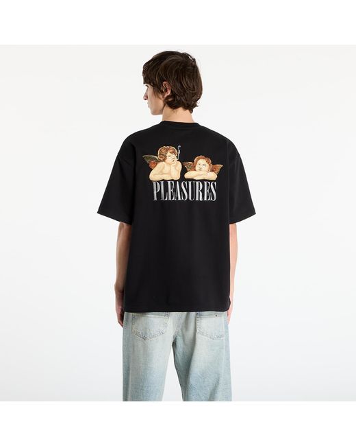 Magietta Peasures Dynamic Short Seeve Crewneck Back di Pleasures in Black da Uomo