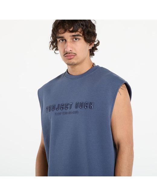 Under Armour Blue Tank Top Project Rock Icon Sleeveless for men
