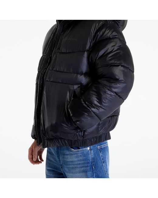 Calvin Klein Black Jeans Shine Puffer Jacket for men