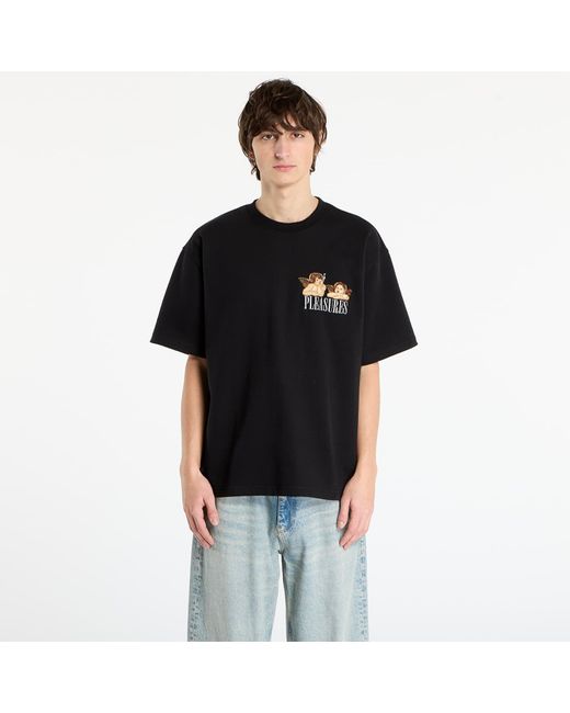 Magietta Peasures Dynamic Short Seeve Crewneck Back di Pleasures in Black da Uomo