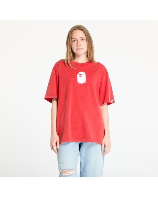 T-shirt pigment print ape head relaxed fit tee unisex m A