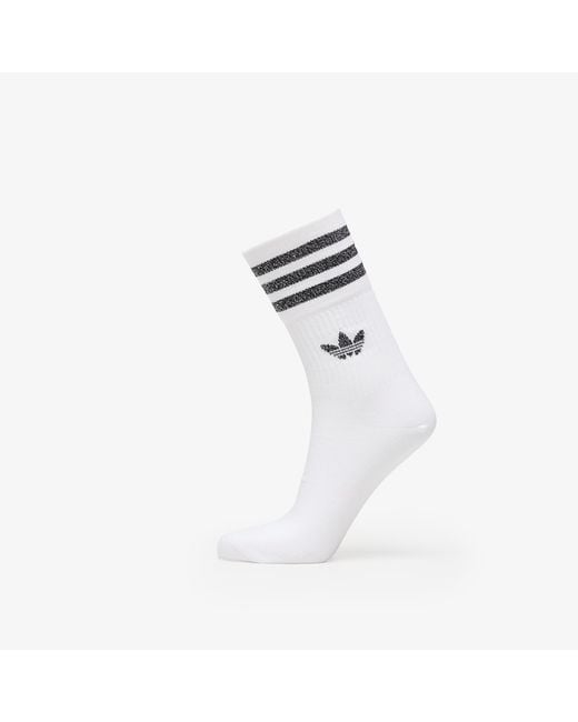Adidas Originals Adidas mid-cut glitter crew socks 2-pack white/ grey two/ black m