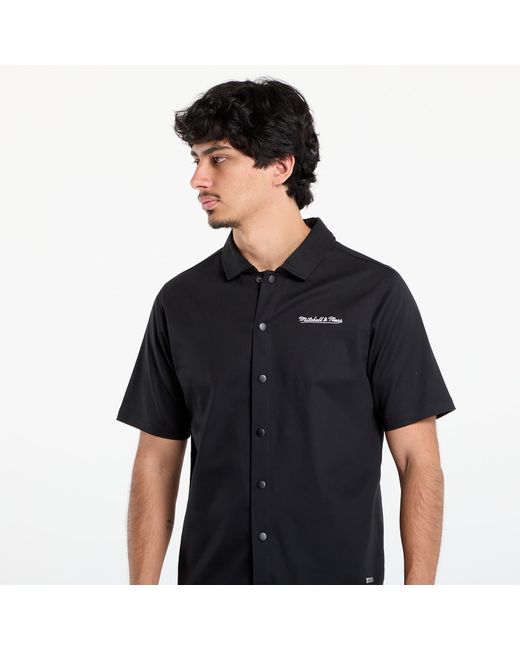 Mitchell & Ness Black Shirt Branded M&N Ss Button Up for men
