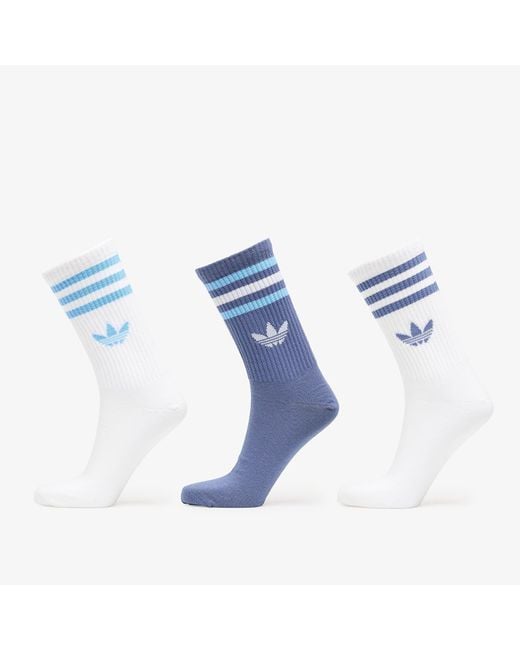 Adidas Originals Blue Socken Adidas 3S Crew Socks 3-Pack Creme