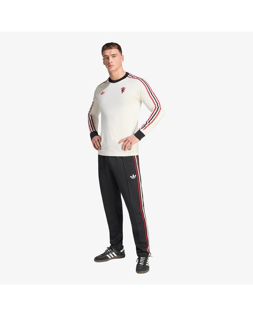 Adidas Originals T-Shirt Adidas Manchester United Originals Long Sleeve T-Shirt in het White voor heren