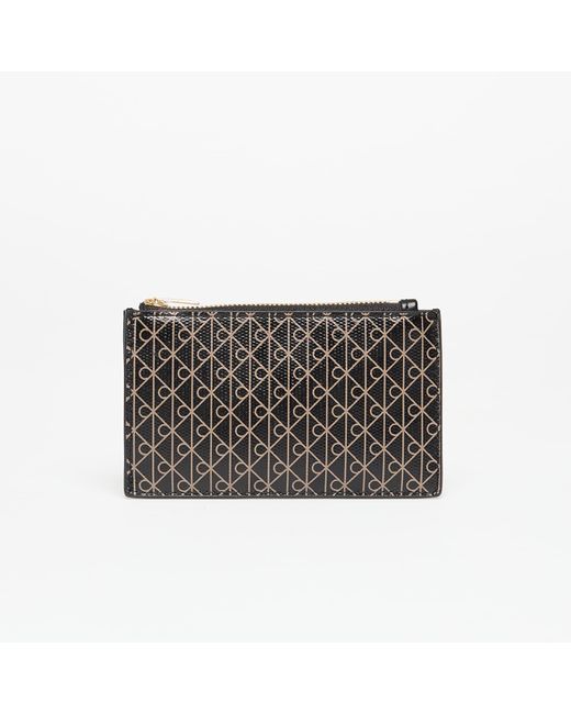 Emblem Aop Top Zip Cardholder di Calvin Klein in Black