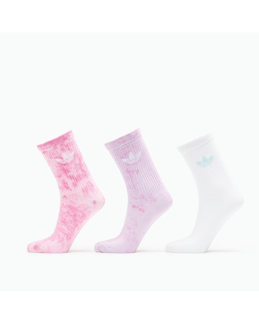 Adidas Originals Pink Adidas Tie Dye Crew Socks 3-Pack