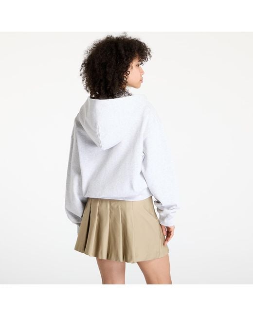 Sporty & Rich Sweatshirt Varsity Crest Cropped Zip Hoodie in het White