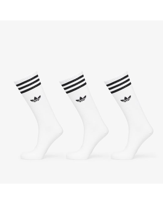 Adidas Originals White Adidas High Solid Crew Sock 3-pack