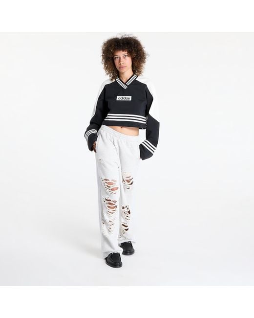 Adidas Originals Black Sweatshirt Adidas Blocking Crewneck Sweatshirt/ Off