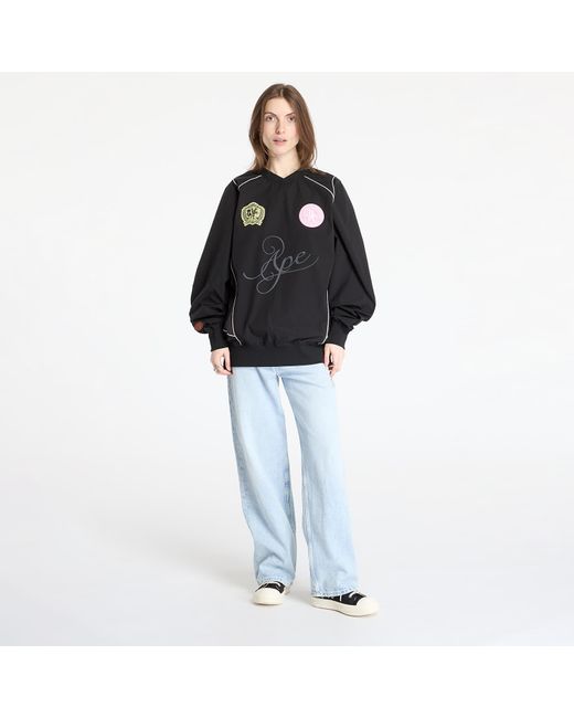 A Bathing Ape Black Jacket Multi Logo Relaxed Fit Pullover