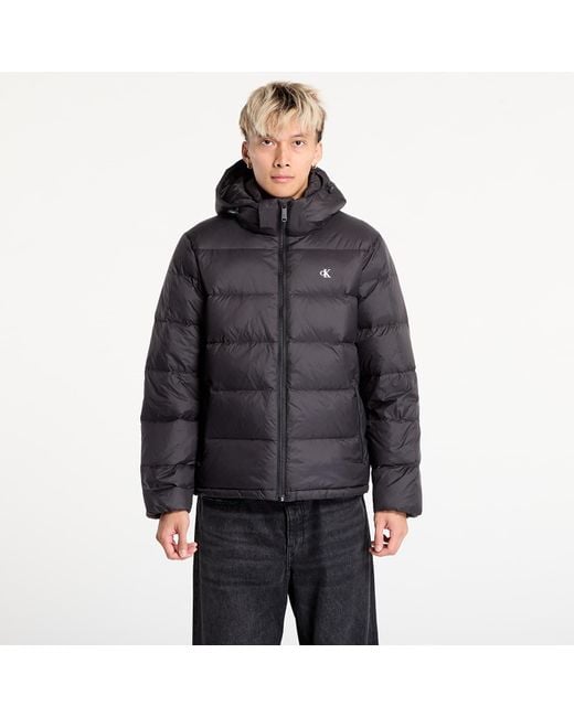 Calvin Klein Black Jacket Jeans Ls Nylon Zip Off Hooded Jacket for men