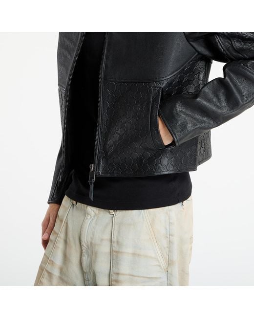 Daily Paper Black Jacket Structured Leather Jacket for men