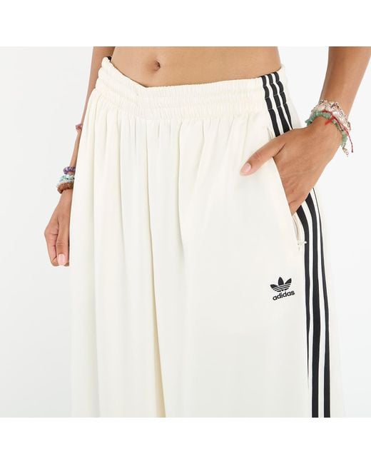 Adidas Originals White Pants Adidas Adicolor Satin Wide Leg Track Joggers Cream/ Three