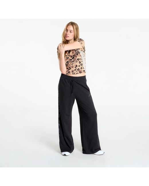 Adidas Originals Black Jogginghosen Adidas Animal Print 3-Stripes Open Hem Pants