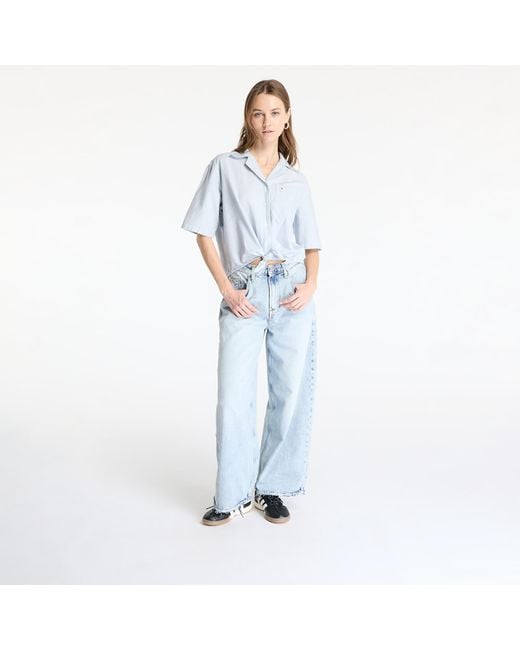 Tommy Hilfiger Blue Hemd Tommy Jeans Crop Linen Shortsleeve Shirt