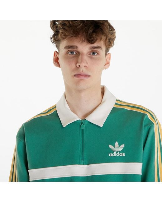 Adidas Originals Green Adidas Collared Sweatshirt for men